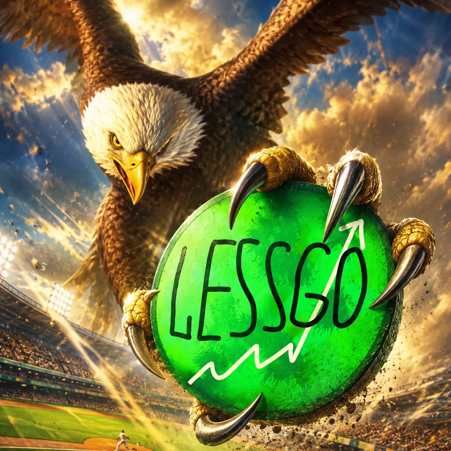 Eagle with the $LESSGO coin